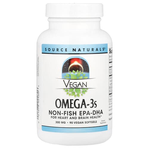 Source Naturals Source Naturals ビーガンオメガ3s 300mg ビーガンソフトジェル90粒 パッケージ画像