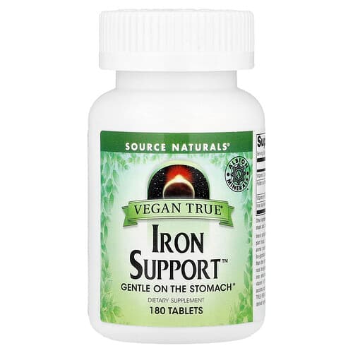Source Naturals Source Naturals Vegan True® Iron Support™ 180タブレット パッケージ画像