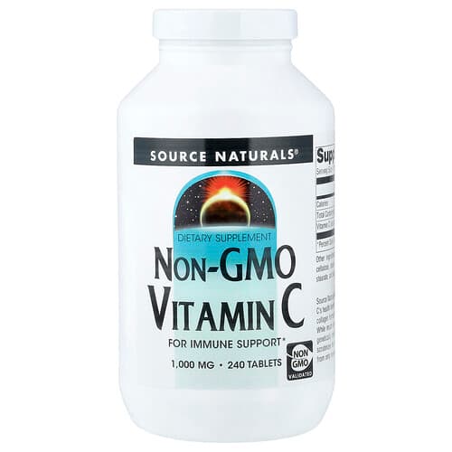 Source Naturals Source Naturals ノンGMOビタミンC 1,000mg タブレット240粒 パッケージ画像