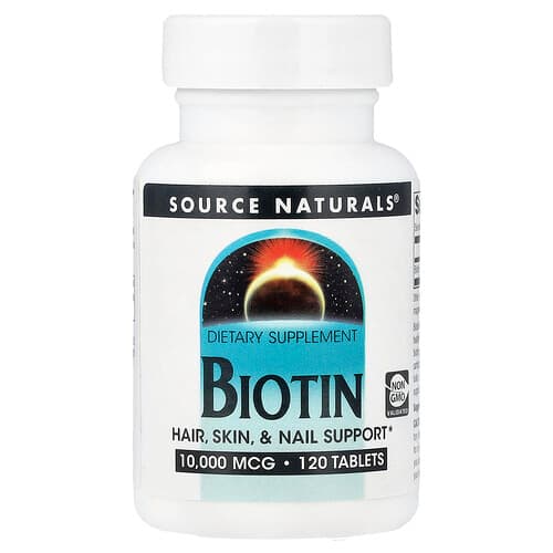 Source Naturals Source Naturals ビオチン 10,000mcg タブレット120粒 パッケージ画像