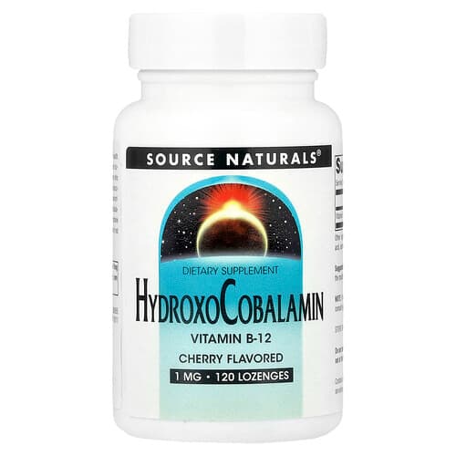 Source Naturals Source Naturals ハイドロキソコバラミン ビタミンB12 チェリー 1mg ロゼンジ120粒 パッケージ画像