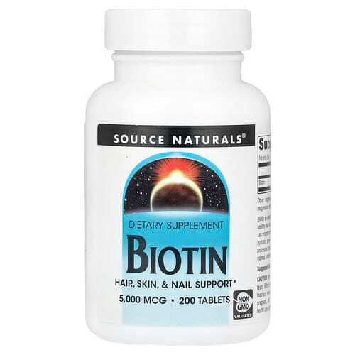 Source Naturals Source Naturals ビオチン 5,000mcg タブレット200粒 パッケージ画像