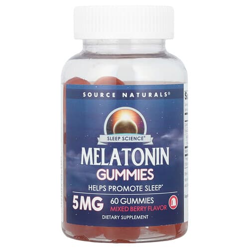 Source Naturals Source Naturals Sleep Science® メラトニングミ ミックスベリー 5mg 60粒 パッケージ画像