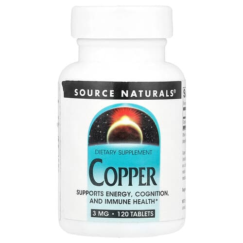 Source Naturals Source Naturals, 銅 3mg, 120タブレット パッケージ画像