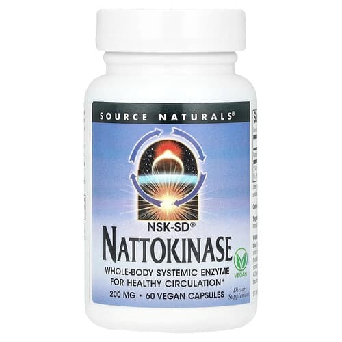 Source Naturals Source Naturals NSK-SD® ナットウキナーゼ 200mg ベジカプセル60粒 パッケージ画像