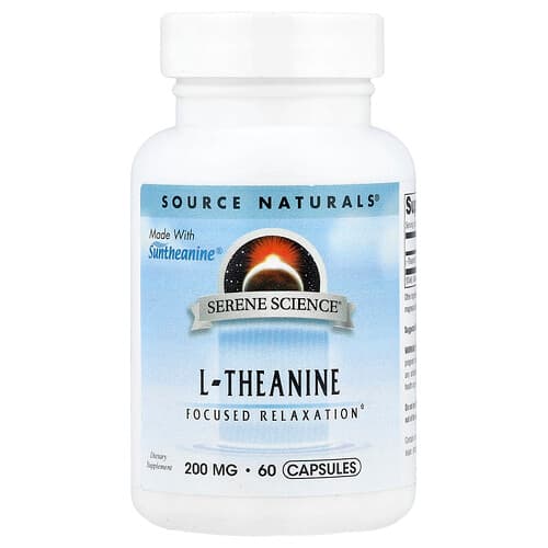 Source Naturals Source Naturals, Serene Science®, L-テアニン、200mg、60粒 パッケージ画像