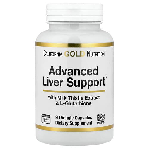 California Gold California Gold Nutrition アドバンスド レバーサポート（ミルクシスル エキス、L-グルタチオン、アルファリポ酸、グレープシード エキス配合）ベジカプセル90粒 パッケージ画像