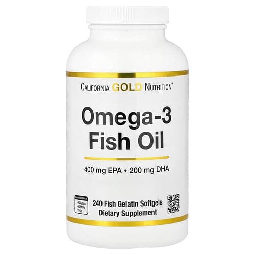 California Gold California Gold Nutrition オメガ3 フィッシュオイル Vivomega トリグリセリド 1,000mg フィッシュソフトジェル240粒 パッケージ画像