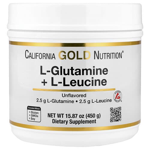 California Gold California Gold Nutrition L-グルタミン + L-ロイシン 無香料 450g パッケージ画像