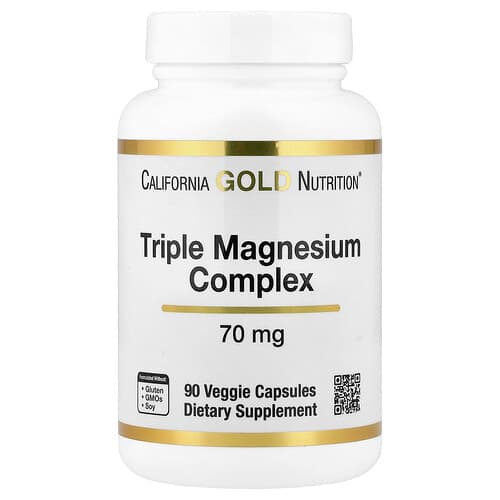 California Gold California Gold Nutrition トリプルマグネシウムコンプレックス 70mg ベジカプセル90粒 パッケージ画像
