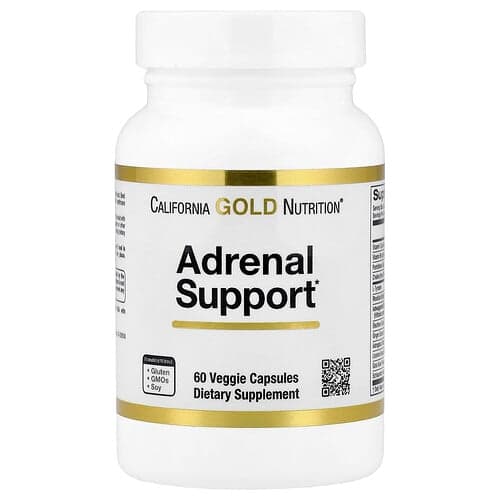 California Gold California Gold Nutrition アドレナル サポート L-タイロシン、ロディオラエキス、アシュワガンダエキス、エレウテロエキス配合 ベジカプセル60粒 パッケージ画像