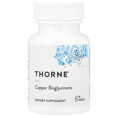 Thorne Thorne, 銅ビスグリシナート、カプセル60粒(1粒あたり2mg) パッケージ画像
