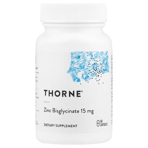 Thorne Thorne, 亜鉛ビスグリシネート、15mg、60カプセル パッケージ画像