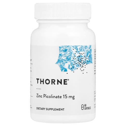 Thorne Thorne ジンク ピコリネート 15 mg 60カプセル パッケージ画像